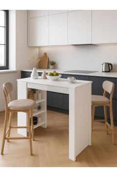 Dorpek Bornova Bar Masası Mutfak Adası Mutfak Masası Beyaz