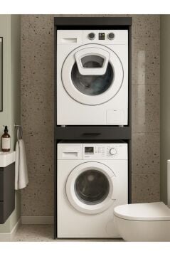 Dorpek Fika Kurutma ve Çamaşır Makinesi Dolabı Çok Amaçlı Dolap Banyo Dolabı Antrasit