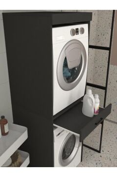 Dorpek Fika Kurutma ve Çamaşır Makinesi Dolabı Çok Amaçlı Dolap Banyo Dolabı Antrasit