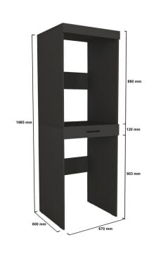 Dorpek Fika Kurutma ve Çamaşır Makinesi Dolabı Çok Amaçlı Dolap Banyo Dolabı Antrasit