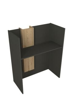 Dorpek Bonveno Karşılama Bankosu 110 cm Kasa Resepsiyon Masası Ofis Bankosu Antrasit - Sepet