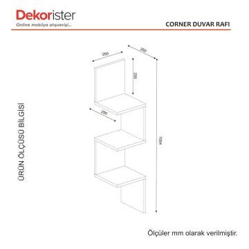 Corner Duvar Rafı Beyaz