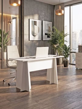 Dorpek Kula Yönetici Ofis Masası Çalışma Masası Beyaz