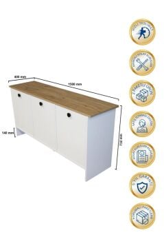 Dorpek Gandias Konsol Bohem Salon Konsolu 150cm Beyaz - Sepet