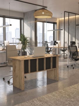 Dorpek Nika Yönetici Ofis Masası Çalışma Masası Antrasit - Sepet