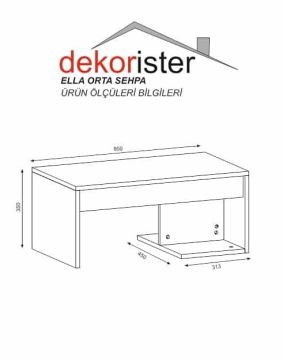 Dekorister Ella Orta Sehpa Beyaz-Ceviz