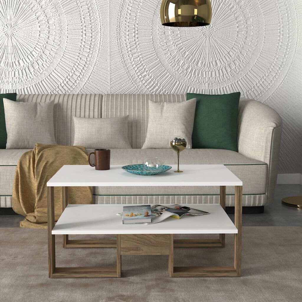 Golden Orta Sehpa Beyaz-Ceviz