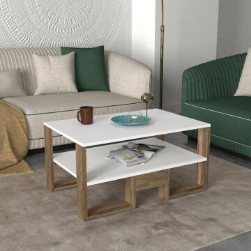 Golden Orta Sehpa Beyaz-Ceviz