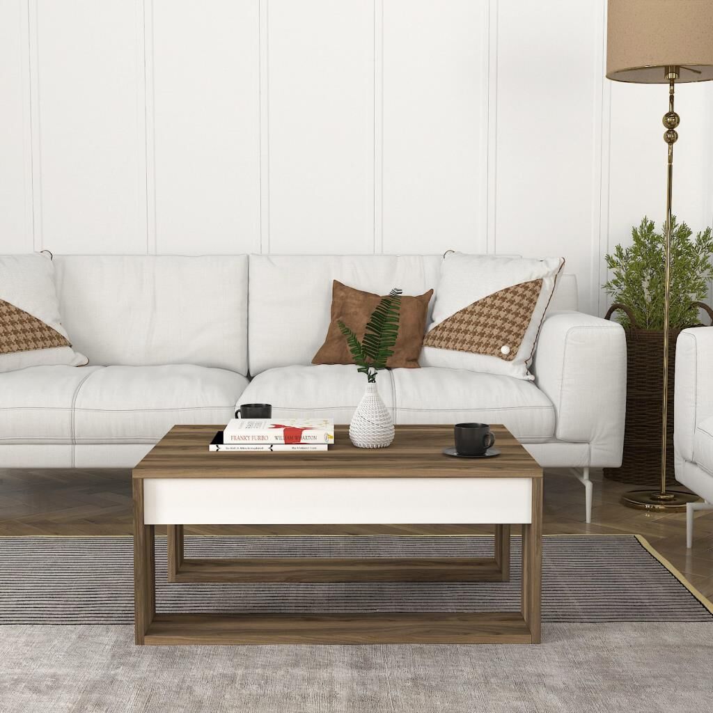 Gorder Orta Sehpa Beyaz-Ceviz