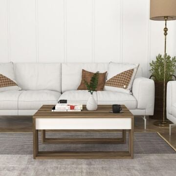 Gorder Orta Sehpa Beyaz-Ceviz