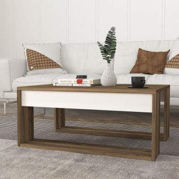 Gorder Orta Sehpa Beyaz-Ceviz