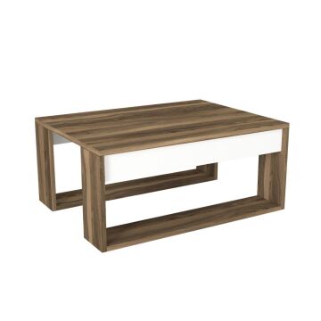 Gorder Orta Sehpa Beyaz-Ceviz