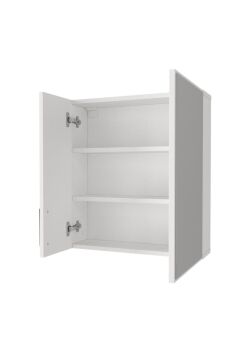 Dorpek Menaro Fonksiyonel Aynalı Banyo Üst Dolabı 3 Raflı Kapaklı Çok Amaçlı Banyo Dolabı Beyaz