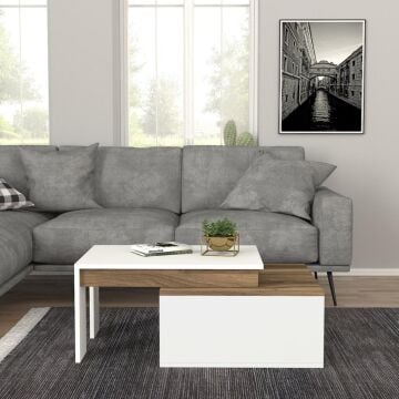 Kolerado Orta Sehpa Beyaz-Ceviz