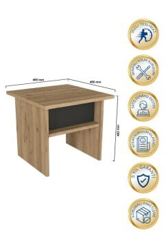 Dorpek Nika Ofis Sehpası Orta Sehpa Antrasit - Sepet