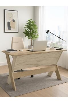 Dorpek Sora Ofis Masası Çalışma Masası Rota - Traverten