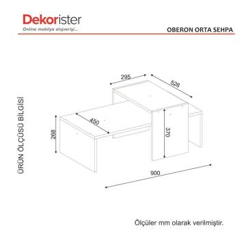 Dekorister Oberon Orta Sehpa Beyaz-Ceviz