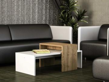 Dekorister Oberon Orta Sehpa Beyaz-Ceviz