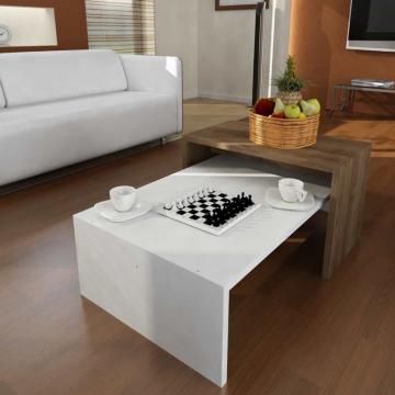 Dekorister Oberon Orta Sehpa Beyaz-Ceviz