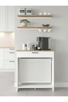 Solana Petek Üstü Kahve Köşesi Dresuar Çok Amaçlı Raf - 90 cm