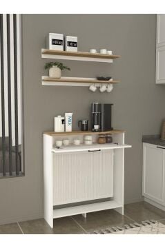 Solana Petek Üstü Kahve Köşesi Dresuar Çok Amaçlı Raf - 90 cm