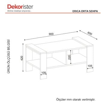 Erica Orta Sehpa Beyaz-Ceviz