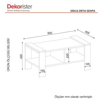 Erica Orta Sehpa Beyaz-Ceviz