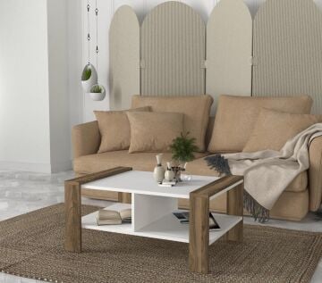 Erica Orta Sehpa Beyaz-Ceviz