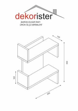 Dekorister Baron Duvar Rafı Beyaz-Ceviz