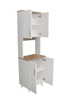 Dorpek Kalira 2 Kapaklı Mutfak Dolabı Çok amaçlı Dolap Kahve Kösesi Beyaz - Sepet