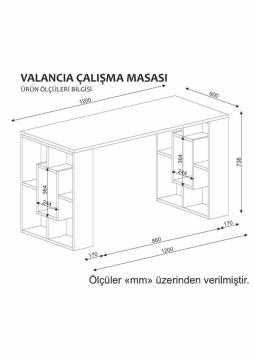 Dekorister Valancia Çalışma Masası Beyaz-Cordoba