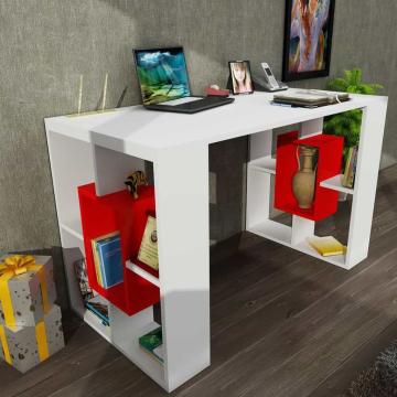 Dekorister Valancia Çalışma Masası Beyaz-Kırmızı