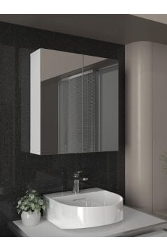 Dorpek Binary Banyo Üst Dolabı Aynalı Dolap Çok Amaçlı Dolap Beyaz