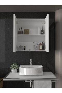 Dorpek Binary Banyo Üst Dolabı Aynalı Dolap Çok Amaçlı Dolap Beyaz