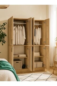 Dorpek Monza 4 Kapaklı Gardırop - 182 cm Y, 122 cm G - Genç Odası ve Yatak Odası Gardırop