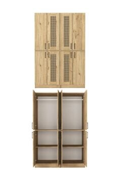 8 Kapaklı Gardırop - 182 cm Y, 122 cm G - Genç Odası ve Yatak Odası Gardırop | Monza