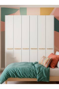 Dorpek Cosmos 6 Kapaklı Gardırop - 210 cm Y, 184 cm G - Genç Odası ve Yatak Odası Gardırop