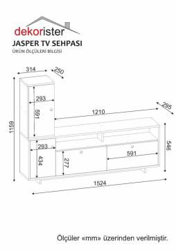 Dekorister jasper Tv Ünitesi Beyaz-Ceviz