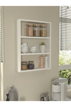 Dorpek Hardy Dekoratif 3'lü Mutfak & Banyo Duvar Rafı Beyaz