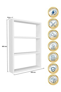 Dorpek Hardy Dekoratif 3'lü Mutfak & Banyo Duvar Rafı Beyaz