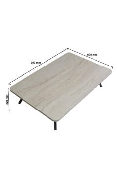 Dorpek Siny Katlanir Ayakli Yer Sofrasi Dikdörtgen Hamur Açma Sunum Masası 60x90cm Traverten