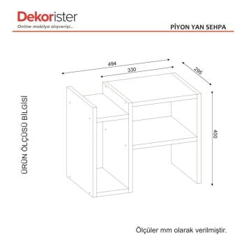 Piyon Yan Sehpa Beyaz