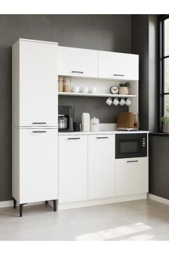 Dorpek Tuco 3 Kapakli Mutfak Dolabı, Kahve Dolabı & Singa Çok Amaçlı Dolap Beyaz