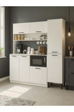 Dorpek Tuco 3 Kapakli Mutfak Dolabı, Kahve Dolabı & Singa Çok Amaçlı Dolap Beyaz