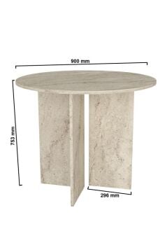Dorpek Toli Modern Yemek Masası, Şık Tasarım - Traverten
