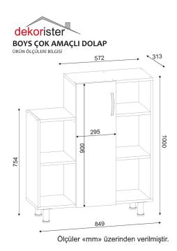 Dekorister Boys Çok Amaçlı Dolap Beyaz-Ceviz