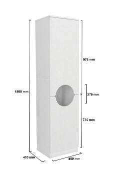 Dorpek Verga Kirli Sepetli Çok Amaçlı Dolap | Çamaşır Makinesi Kirli Sepeti & Banyo Kirli Dolabı | Beyaz