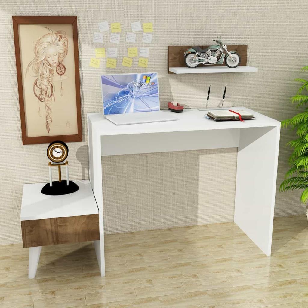 Dekorister Cospi Çalışma Masası Beyaz-Ceviz