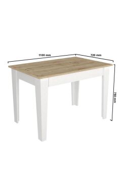 Dorpek Tatyos Gizli Bölmeli Mutfak Masası Beyaz-Safir 110cm