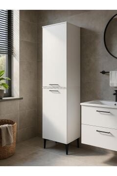 Dorpek Singa Kirli Sepetli Çok Amaçlı Dolap & Çamaşır Makinesi Kirli Sepeti & Banyo Kirli Dolabı | Beyaz